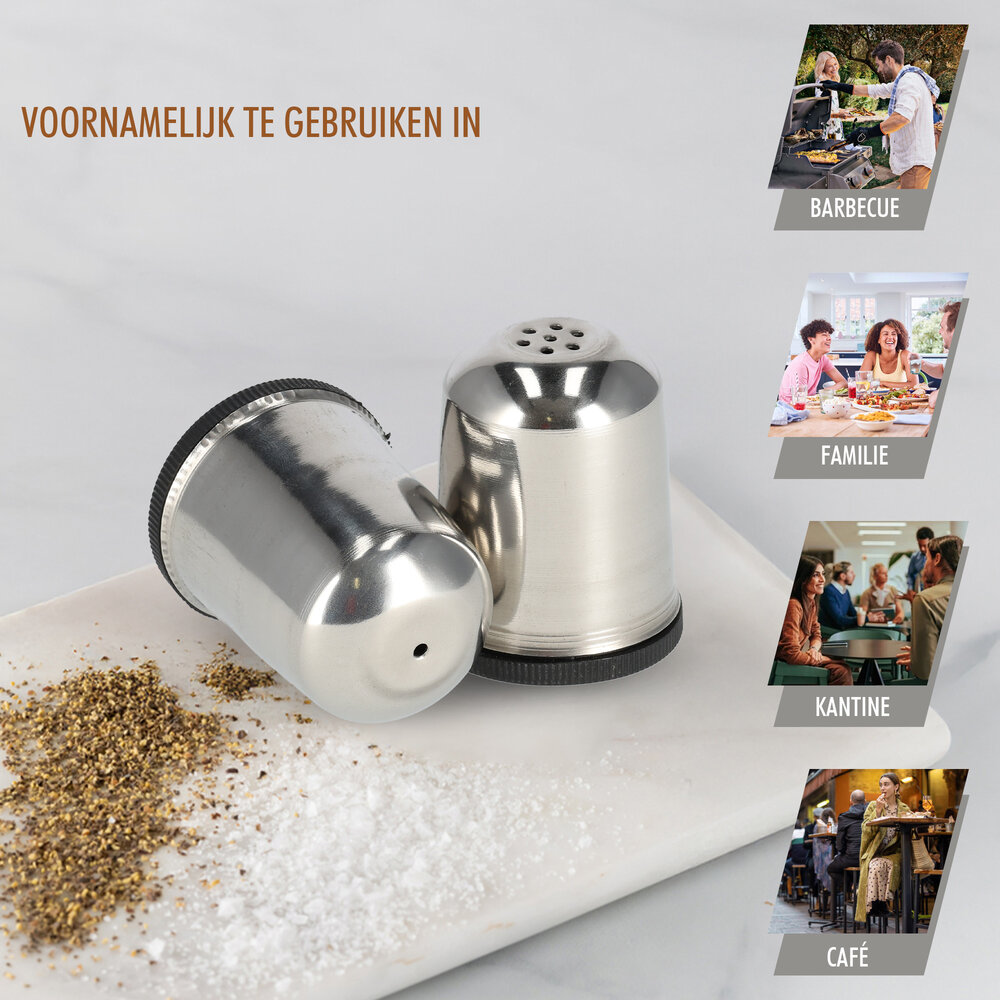 Discountershop Peper- en Zoutmolen Set - RVS - Handmatige Molens met Instelbare Maalgraad - Keukengerei - Perfect als Kerstcadeau