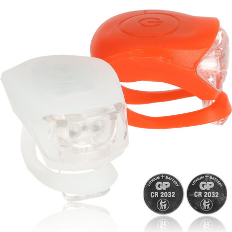 Discountershop Vintage Bicycle Lamp Set | Super Bright LEDs | Two Functions (Steady & Flashing) | White & Red Night Lights | 2 Pieces | Bicycle Lamp For Clear Vision