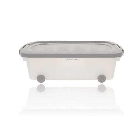 Discountershop Storage box 24 Liters Gray - Underbed box on wheels - Ideal for Toys, Clothes and Storage Space Under Bed - 60x38.5x18 cm Discountershop Storage box 24 Liters Gray - Underbed box on wheels - Ideal for Toys, Clothes and Storage Space Under Bed - 60x38.5x18 cm
