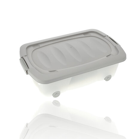 Discountershop Storage box 24 Liters Gray - Underbed box on wheels - Ideal for Toys, Clothes and Storage Space Under Bed - 60x38.5x18 cm Discountershop Storage box 24 Liters Gray - Underbed box on wheels - Ideal for Toys, Clothes and Storage Space Under Bed - 60x38.5x18 cm