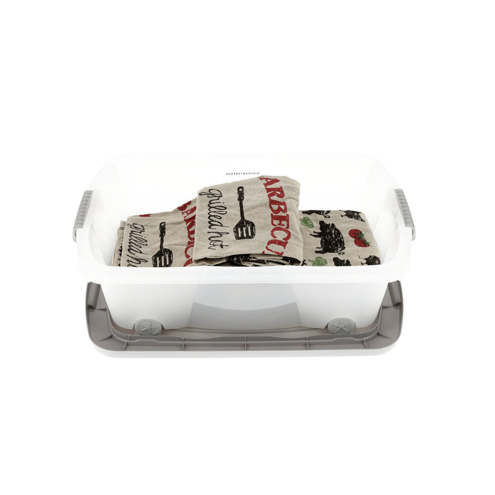 Discountershop Storage box 24 Liters Gray - Underbed box on wheels - Ideal for Toys, Clothes and Storage Space Under Bed - 60x38.5x18 cm Discountershop Storage box 24 Liters Gray - Underbed box on wheels - Ideal for Toys, Clothes and Storage Space Under Bed - 60x38.5x18 cm