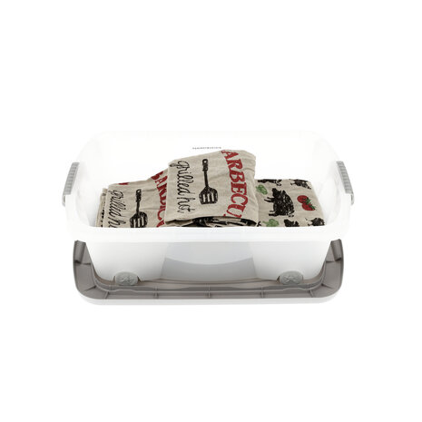 Discountershop Opbergbox 24 Liter Grijs - Onderbedbox op Wielen - Ideaal voor Speelgoed, Kleding en Opbergruimte Onder Bed - 60x38,5x18 cm