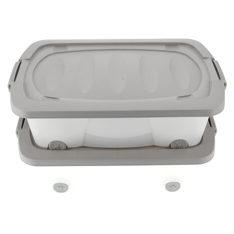 Discountershop Storage Boxes 24 Liters - Underbed Boxes on Wheels - Ideal for Toys & Clothing - Gray - 60x38.5x18 cm - Set of 2