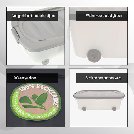 Discountershop Storage box 24 Liters Gray - Underbed box on wheels - Ideal for Toys, Clothes and Storage Space Under Bed - 60x38.5x18 cm Discountershop Storage box 24 Liters Gray - Underbed box on wheels - Ideal for Toys, Clothes and Storage Space Under Bed - 60x38.5x18 cm