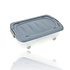 Storage box 24L Blue/Transparent - Underbed box with Wheels & Pressure Closure (60x38.5x18 cm) - Handy Storage Under Bed