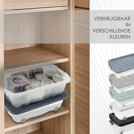 Discountershop Set van 2 Opbergboxen 24L Blauw/Transparant - Onderbedboxen met Wielen & Druksluiting - Voor Speelgoed, Kleding & Onder Bed Opslag Discountershop Set van 2 Opbergboxen 24L Blauw/Transparant - Onderbedboxen met Wielen & Druksluiting - Voor Speelgoed, Kleding & Onder Bed Opslag