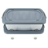 Discountershop Set of 2 Storage Boxes 24L Blue/Transparent - Underbed Boxes with Wheels & Pressure Closure - For Toys, Clothes & Under Bed Storage Discountershop Set of 2 Storage Boxes 24L Blue/Transparent - Underbed Boxes with Wheels & Pressure Closure - For Toys, Clothes & Under Bed Storage