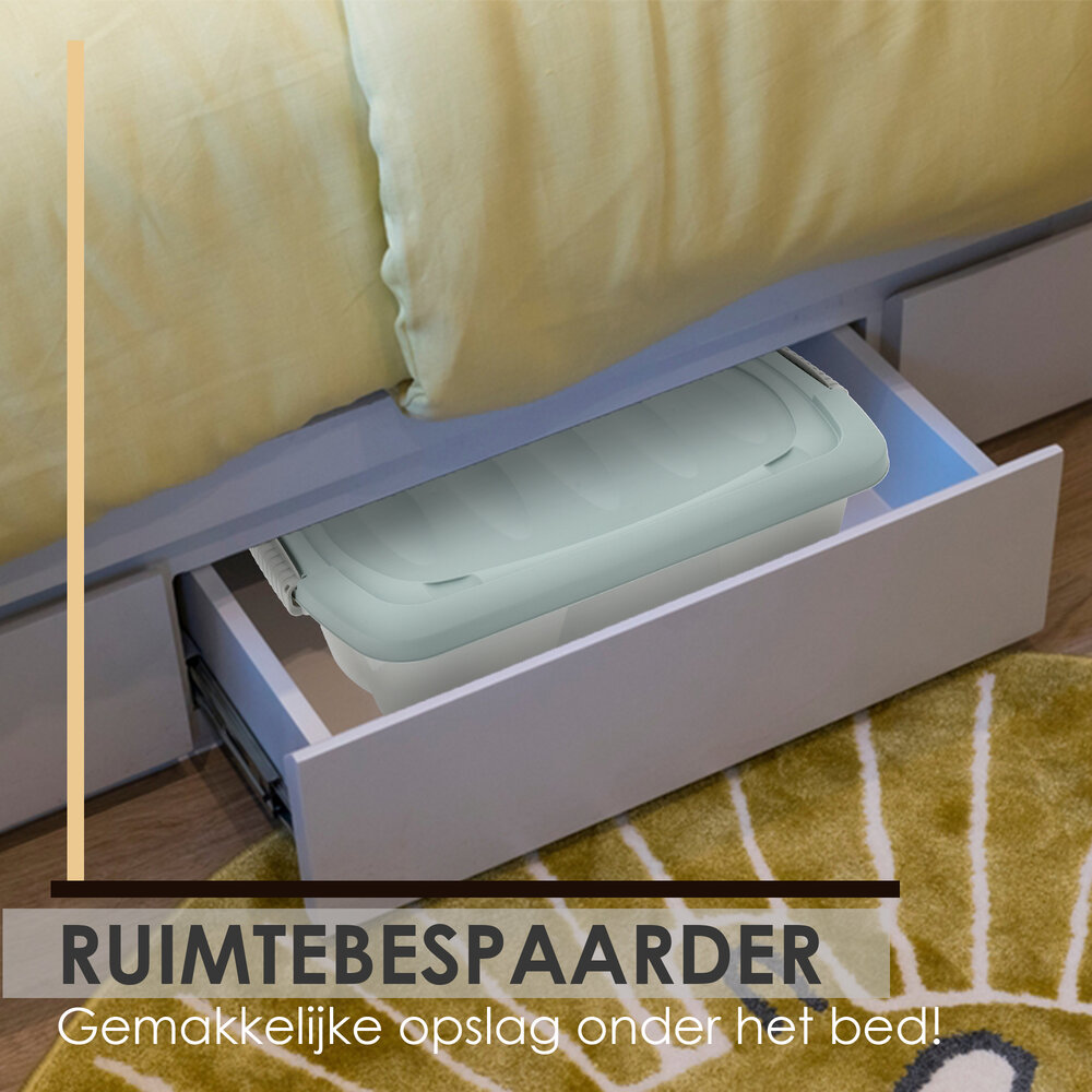 Discountershop Opbergbox Groen 24L - Onderbedbox met Deksel (60x38.5x18 cm) - Opslag Onder Bed voor Huis & Kantoor Discountershop Opbergbox Groen 24L - Onderbedbox met Deksel (60x38.5x18 cm) - Opslag Onder Bed voor Huis & Kantoor