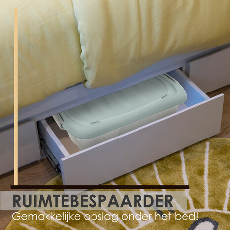 Discountershop Storage Box Green 24L - Under Bed Box with Lid (60x38.5x18 cm) - Under Bed Storage for Home & Office Discountershop Storage Box Green 24L - Under Bed Box with Lid (60x38.5x18 cm) - Under Bed Storage for Home & Office