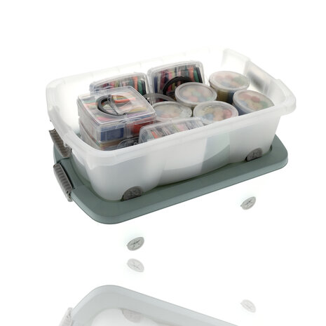 Discountershop Set van 2 Opbergboxen Groen 24L - Onderbedboxen met Deksel (60x38.5x18 cm) - Ideaal voor Opslag Onder Bed, Huis & Kantoor Discountershop Set van 2 Opbergboxen Groen 24L - Onderbedboxen met Deksel (60x38.5x18 cm) - Ideaal voor Opslag Onder Bed, Huis & Kantoor