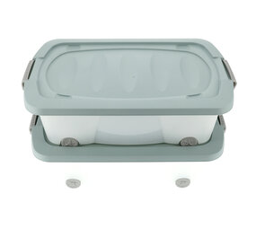 Discountershop Set of 2 Storage Boxes Green 24L - Under Bed Boxes with Lid (60x38.5x18 cm) - Ideal for Under Bed Storage, Home & Office Discountershop Set of 2 Storage Boxes Green 24L - Under Bed Boxes with Lid (60x38.5x18 cm) - Ideal for Under Bed Storage, Home & Office
