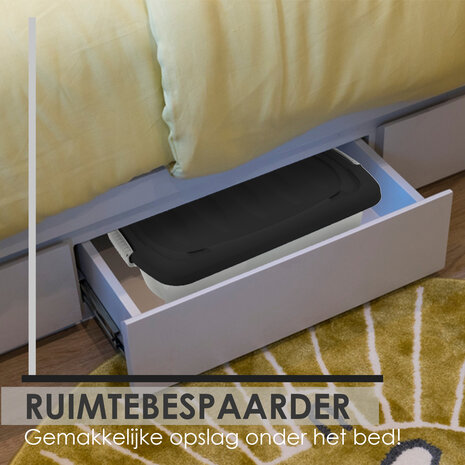 Discountershop Opbergboxen met Wieltjes 24L - Onderbedbox Set van 2 - Druksluiting - Ideaal voor Onder Bed, Huis & Kantoor Discountershop Opbergboxen met Wieltjes 24L - Onderbedbox Set van 2 - Druksluiting - Ideaal voor Onder Bed, Huis & Kantoor