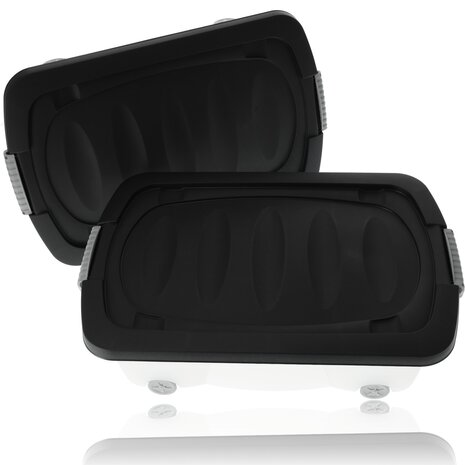 Discountershop Opbergboxen met Wieltjes 24L - Onderbedbox Set van 2 - Druksluiting - Ideaal voor Onder Bed, Huis & Kantoor Discountershop Opbergboxen met Wieltjes 24L - Onderbedbox Set van 2 - Druksluiting - Ideaal voor Onder Bed, Huis & Kantoor