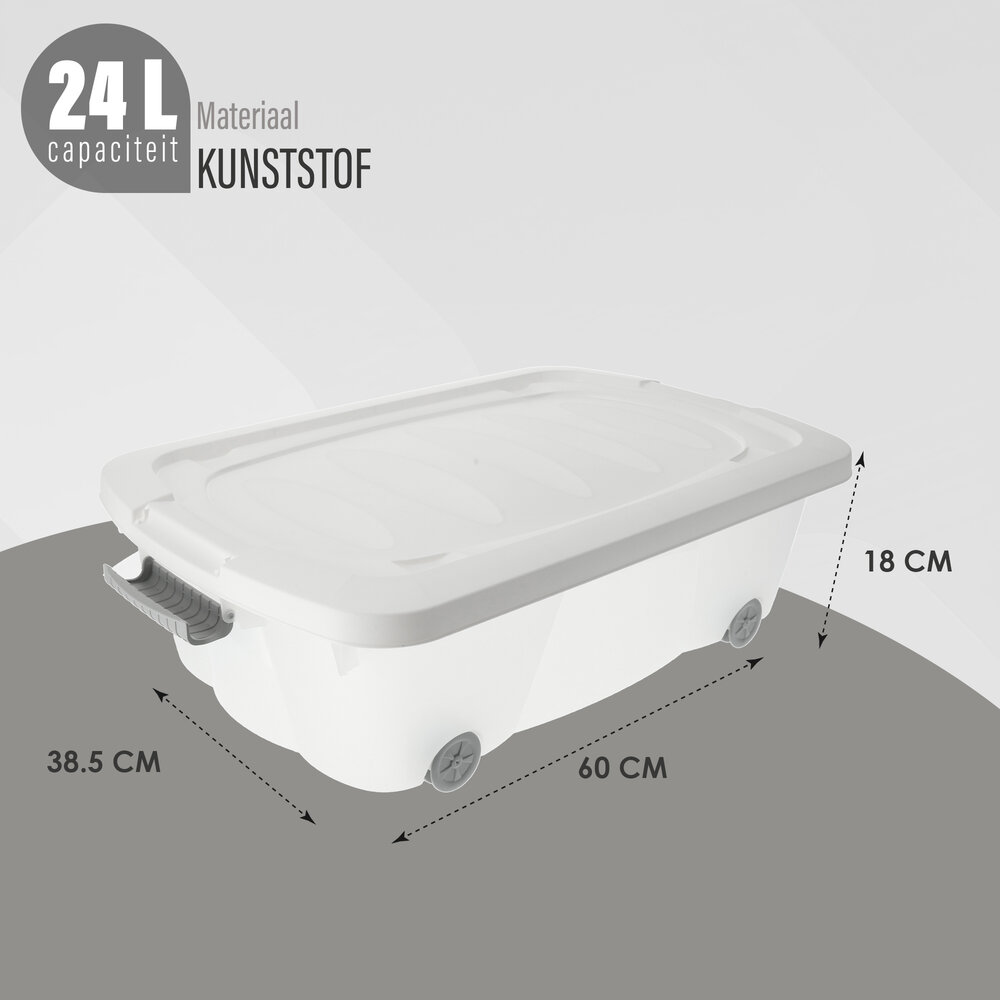 Discountershop Opbergbox met Deksel Transparant 60x38.5x18 cm – Druksluiting – Verrijdbaar met Wieltjes – Ideaal voor Opslag in Huis en Kantoor - 24liter Discountershop Opbergbox met Deksel Transparant 60x38.5x18 cm – Druksluiting – Verrijdbaar met Wieltjes – Ideaal voor Opslag in Huis en Kantoor - 24liter