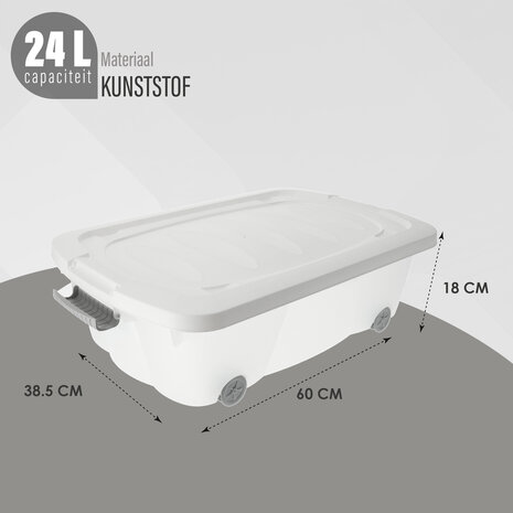 Discountershop Opbergbox met Deksel Transparant 60x38.5x18 cm – Druksluiting – Verrijdbaar met Wieltjes – Ideaal voor Opslag in Huis en Kantoor - 24liter Discountershop Opbergbox met Deksel Transparant 60x38.5x18 cm – Druksluiting – Verrijdbaar met Wieltjes – Ideaal voor Opslag in Huis en Kantoor - 24liter