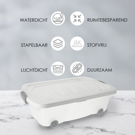 Discountershop Opbergbox met Deksel Transparant 60x38.5x18 cm – Druksluiting – Verrijdbaar met Wieltjes – Ideaal voor Opslag in Huis en Kantoor - 24liter Discountershop Opbergbox met Deksel Transparant 60x38.5x18 cm – Druksluiting – Verrijdbaar met Wieltjes – Ideaal voor Opslag in Huis en Kantoor - 24liter