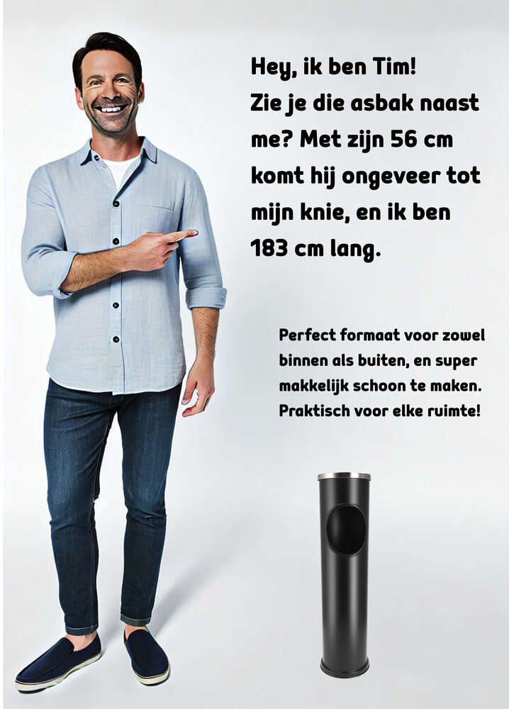 Discountershop Standing Outdoor Ashtray | Heavy Smoke Column | 55.5cm x 14.5cm | Double Cigarette Ashtray | Ideal for Garden, Terrace & Office Discountershop Standing Outdoor Ashtray | Heavy Smoke Column | 55.5cm x 14.5cm | Double Cigarette Ashtray | Ideal for Garden, Terrace & Office