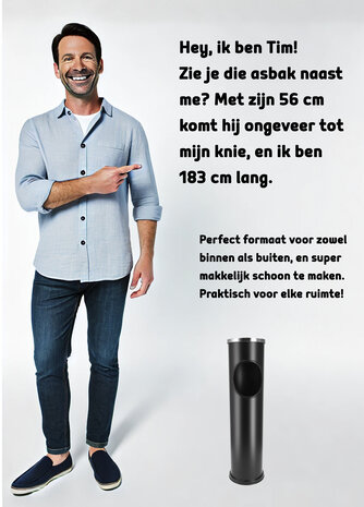 Discountershop Standing Outdoor Ashtray | Heavy Smoke Column | 55.5cm x 14.5cm | Double Cigarette Ashtray | Ideal for Garden, Terrace & Office Discountershop Standing Outdoor Ashtray | Heavy Smoke Column | 55.5cm x 14.5cm | Double Cigarette Ashtray | Ideal for Garden, Terrace & Office