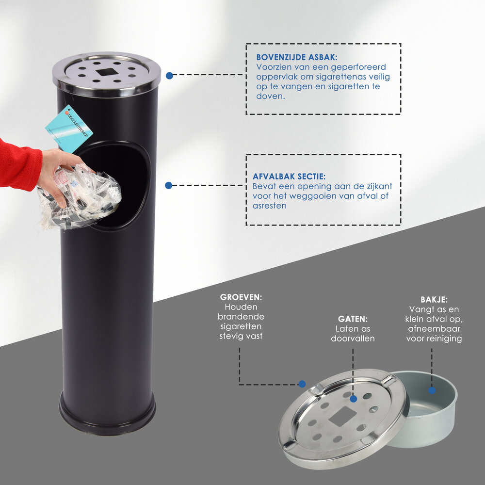 Discountershop Staande Asbak voor Buiten | Zware Rookzuil | 55.5 cm x 14.5 cm | Dubbele Sigaretten Asbak | Ideaal voor Tuin, Terras & Kantoor Discountershop Staande Asbak voor Buiten | Zware Rookzuil | 55.5 cm x 14.5 cm | Dubbele Sigaretten Asbak | Ideaal voor Tuin, Terras & Kantoor