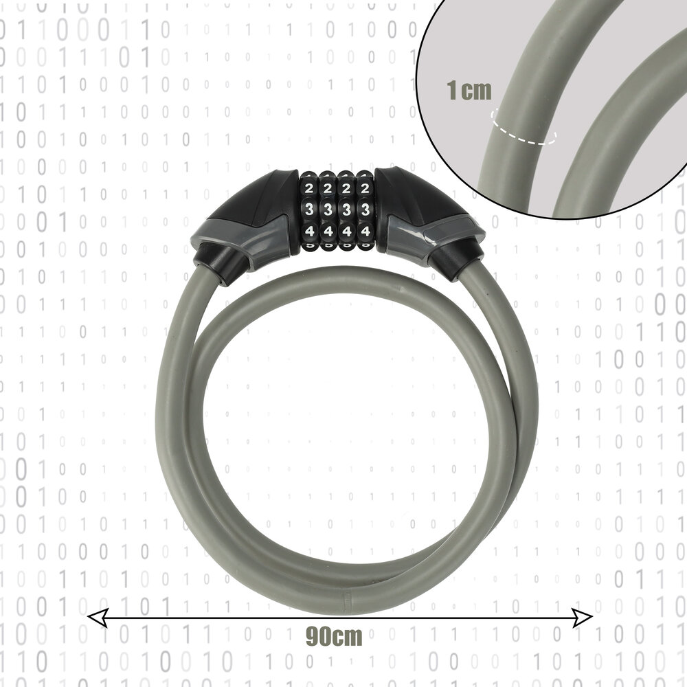 Discountershop Bicycle Lock with Combination Lock for Children and Adults - 90 cm Chain Lock - Easy Code Lock - Durable Bicycle Lock Discountershop Bicycle Lock with Combination Lock for Children and Adults - 90 cm Chain Lock - Easy Code Lock - Durable Bicycle Lock