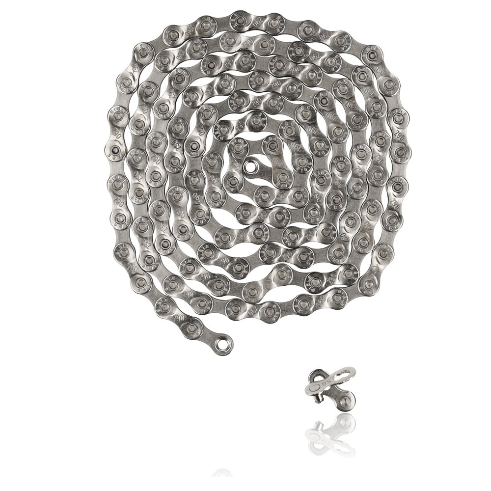 Discountershop 10-Speed Bicycle Chain - 116 Links 6.2 mm - Connecting Link Included - Size 1/2 x 11/128 Discountershop 10-Speed Bicycle Chain - 116 Links 6.2 mm - Connecting Link Included - Size 1/2 x 11/128