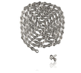 Discountershop 10-Speed Bicycle Chain - 116 Links 6.2 mm - Connecting Link Included - Size 1/2 x 11/128 Discountershop 10-Speed Bicycle Chain - 116 Links 6.2 mm - Connecting Link Included - Size 1/2 x 11/128
