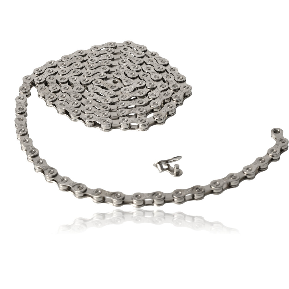 Discountershop 10-Speed Bicycle Chain - 116 Links 6.2 mm - Connecting Link Included - Size 1/2 x 11/128 Discountershop 10-Speed Bicycle Chain - 116 Links 6.2 mm - Connecting Link Included - Size 1/2 x 11/128