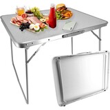 Discountershop Folding Table 80x60x70cm - Weatherproof Folding Outdoor Camping Table - Foldable Garden Table with Handle for 1-2 Persons - Sturdy Folding Table Discountershop Folding Table 80x60x70cm - Weatherproof Folding Outdoor Camping Table - Foldable Garden Table with Handle for 1-2 Persons - Sturdy Folding Table