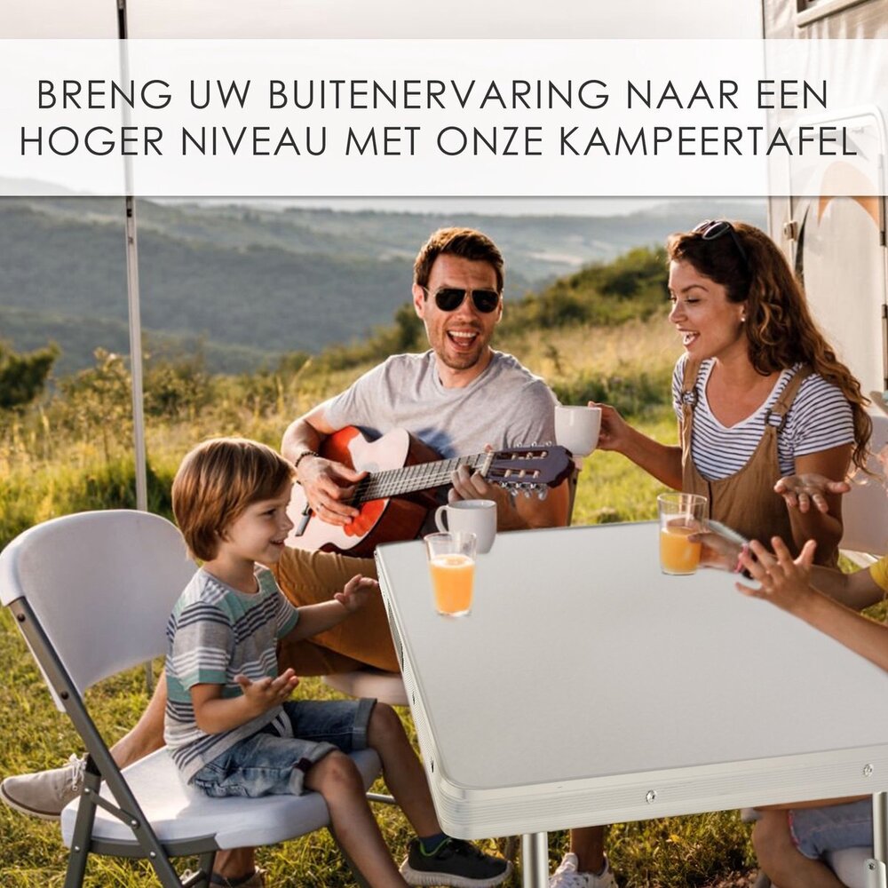 Discountershop Folding Table 80x60x70cm - Weatherproof Folding Outdoor Camping Table - Foldable Garden Table with Handle for 1-2 Persons - Sturdy Folding Table