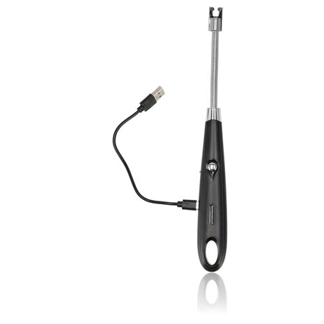 Discountershop Plasma Aansteker - Elektrische USB-C Aansteker - Windproof BBQ & Kaarsen - Flexibel Zwart - USB Oplaadbaar - 24cm Lang