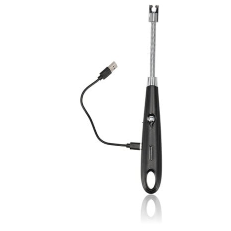 Discountershop Plasma Lighter - Electric USB-C Lighter - Windproof BBQ & Candles - Flexible Black - USB Rechargeable - 24cm Long