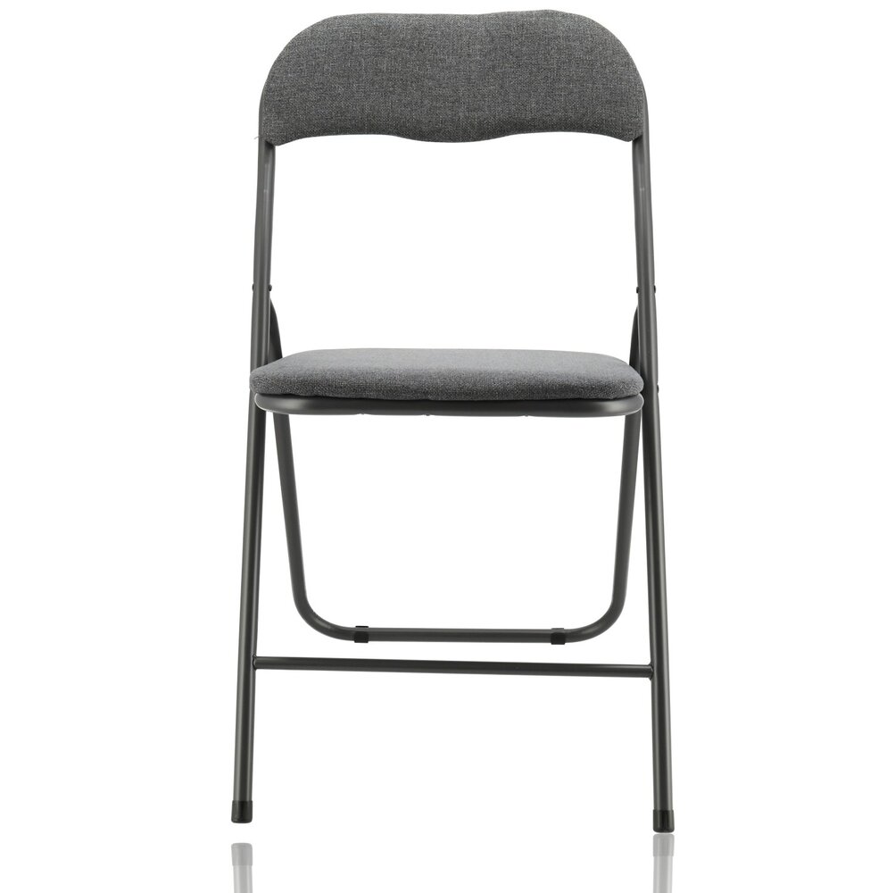 Discountershop Grijze Opvouwbare Eettafelstoel - Compacte Klapstoel - Maximaal Belastbaar tot 100 kg Discountershop Grijze Opvouwbare Eettafelstoel - Compacte Klapstoel - Maximaal Belastbaar tot 100 kg