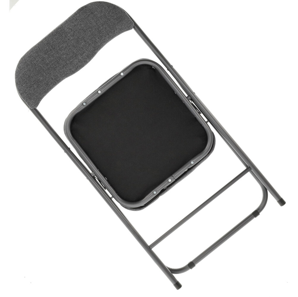 Discountershop Set of 2 Folding Chairs - Compact and Lightweight - Grey Chairs for Indoors and Outdoors