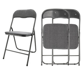 Discountershop Set of 2 Folding Chairs - Compact and Lightweight - Grey Chairs for Indoors and Outdoors Discountershop Set of 2 Folding Chairs - Compact and Lightweight - Grey Chairs for Indoors and Outdoors