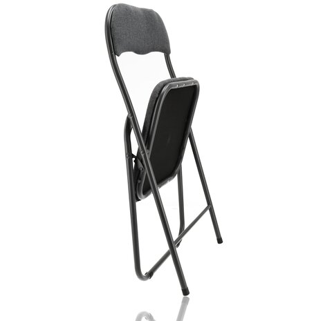 Discountershop Set of 2 Folding Chairs - Compact and Lightweight - Grey Chairs for Indoors and Outdoors