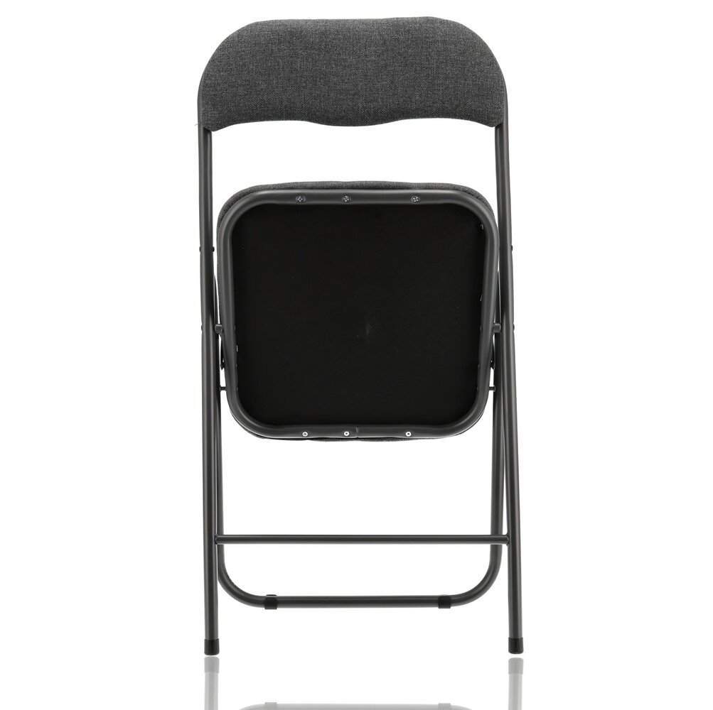 Discountershop Set of 4 Grey Folding Chairs - Folding Dining Chairs - Folding Chairs up to 100 kg Loadable - Side Chairs for Indoors and Outdoors Discountershop Set of 4 Grey Folding Chairs - Folding Dining Chairs - Folding Chairs up to 100 kg Loadable - Side Chairs for Indoors and Outdoors