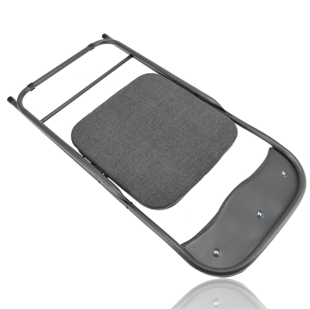 Discountershop Set of 4 Grey Folding Chairs - Folding Dining Chairs - Folding Chairs up to 100 kg Loadable - Side Chairs for Indoors and Outdoors Discountershop Set of 4 Grey Folding Chairs - Folding Dining Chairs - Folding Chairs up to 100 kg Loadable - Side Chairs for Indoors and Outdoors