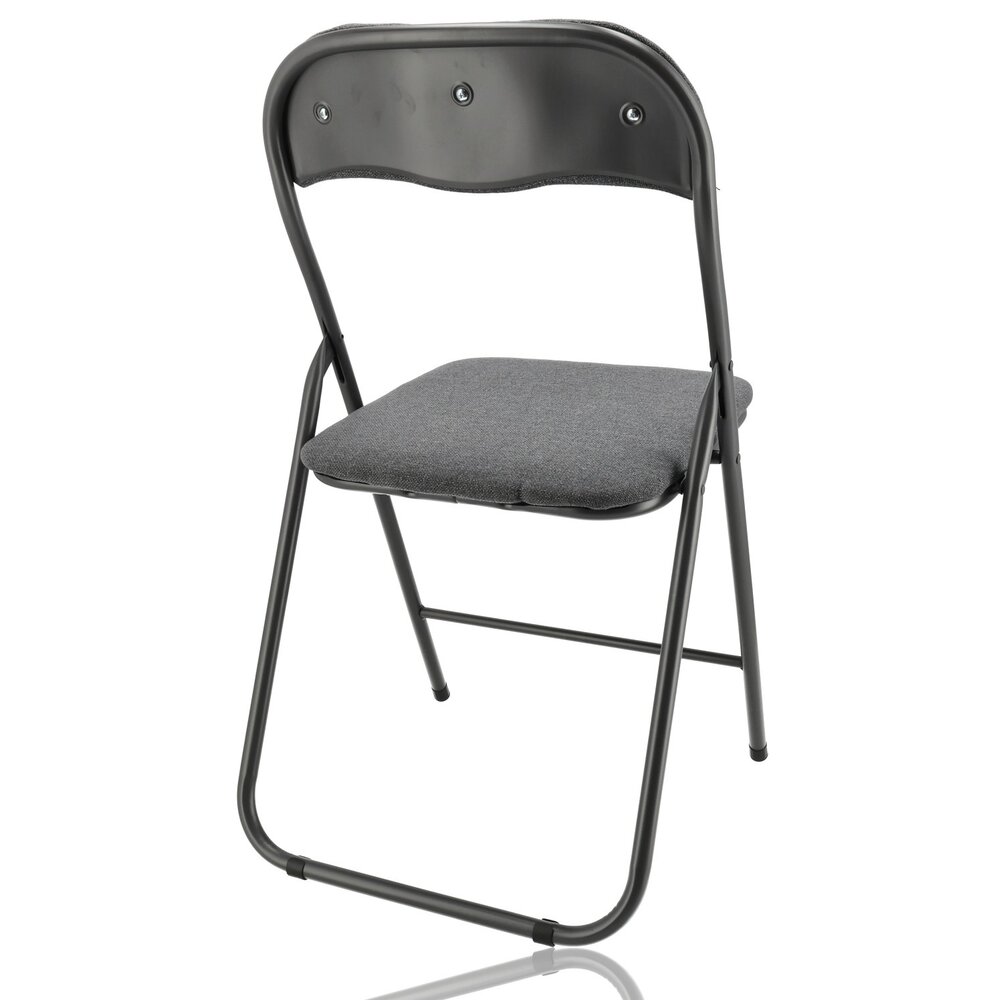 Discountershop Set of 4 Grey Folding Chairs - Folding Dining Chairs - Folding Chairs up to 100 kg Loadable - Side Chairs for Indoors and Outdoors Discountershop Set of 4 Grey Folding Chairs - Folding Dining Chairs - Folding Chairs up to 100 kg Loadable - Side Chairs for Indoors and Outdoors