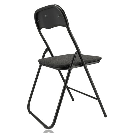 Discountershop Set of 4 Black Folding Chairs - Compact and Sturdy Side Chairs - Dining Chairs up to 100 kg Loadable Discountershop Set of 4 Black Folding Chairs - Compact and Sturdy Side Chairs - Dining Chairs up to 100 kg Loadable