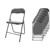 Discountershop Folding Chair Premium – Folding Chair Set 6 Folding Chairs – Grey – Side Chair Indoor – Loadable up to 100kg – 43cm Seat height Discountershop Folding Chair Premium – Folding Chair Set 6 Folding Chairs – Grey – Side Chair Indoor – Loadable up to 100kg – 43cm Seat height