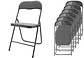 Folding Chair Premium – Folding Chair Set 6 Folding Chairs – Grey – Side Chair Indoor – Loadable up to 100kg – 43cm Seat height