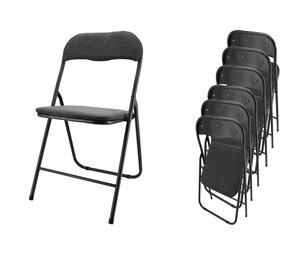 Discountershop Folding Chair Premium – Black – Set of 6 Folding Chairs – Side Chair Indoor – Loadable up to 100kg – 43cm Seat height Discountershop Folding Chair Premium – Black – Set of 6 Folding Chairs – Side Chair Indoor – Loadable up to 100kg – 43cm Seat height