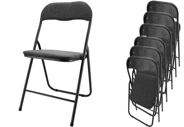 Discountershop Folding Chair Premium – Black – Set of 6 Folding Chairs – Side Chair Indoor – Loadable up to 100kg – 43cm Seat height Discountershop Folding Chair Premium – Black – Set of 6 Folding Chairs – Side Chair Indoor – Loadable up to 100kg – 43cm Seat height