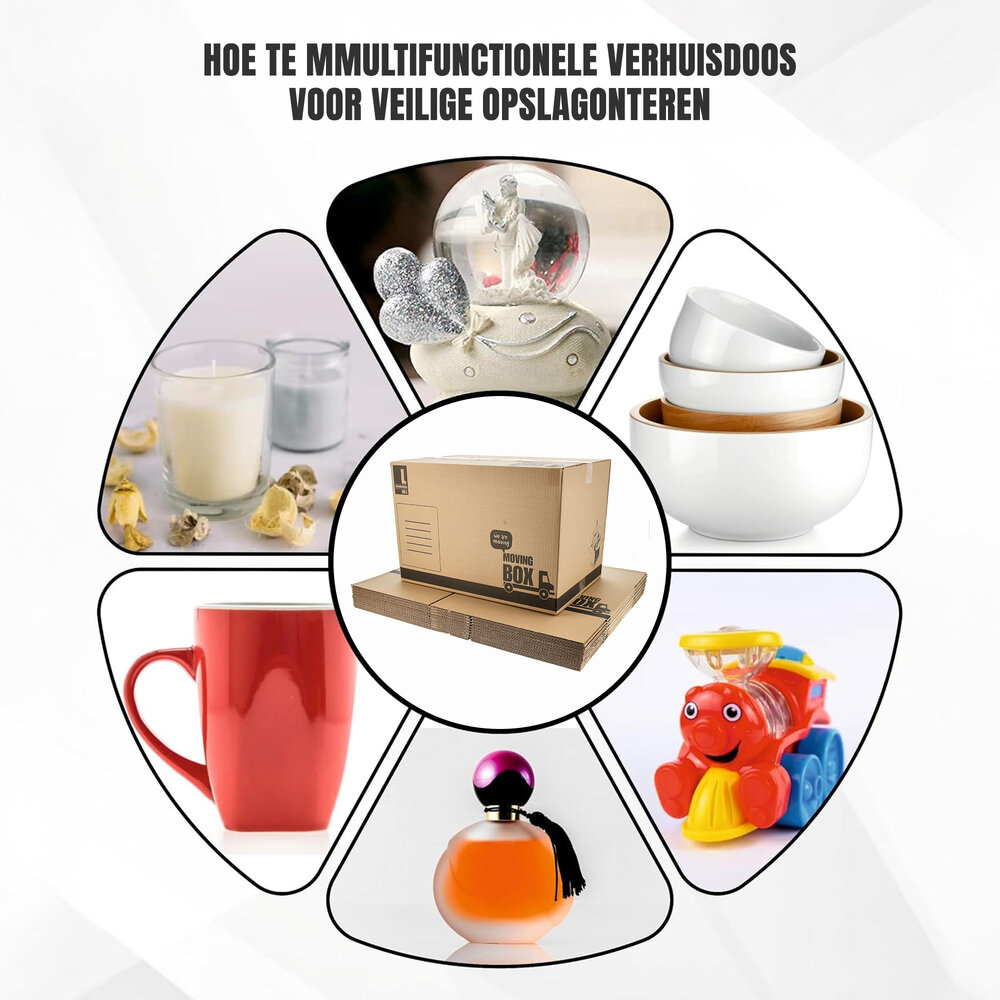 Discountershop Verhuisdozen 95L - Set van 5 Verzenddoos Groot - Stevig & Ruim - 55 kg Draagkracht - 60x40x40 cm Discountershop Verhuisdozen 95L - Set van 5 Verzenddoos Groot - Stevig & Ruim - 55 kg Draagkracht - 60x40x40 cm