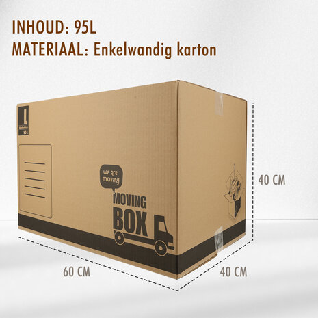 Discountershop Verhuisdozen 95L - Set van 10 Verhuizen Doos Groot - 55 kg Draagkracht - 60x40x40 cm - Professioneel Discountershop Verhuisdozen 95L - Set van 10 Verhuizen Doos Groot - 55 kg Draagkracht - 60x40x40 cm - Professioneel