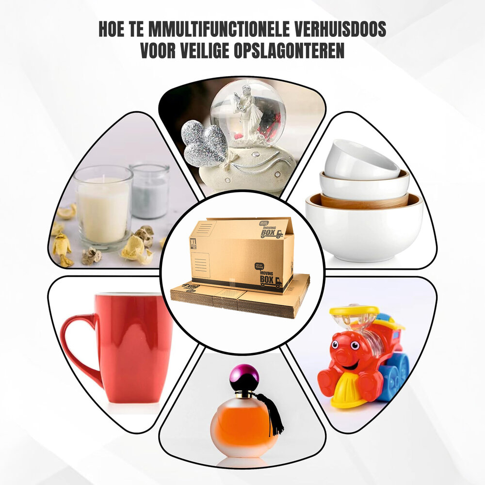 Discountershop Verhuisdozen 125L - Set van 5 - Extra Grote Stevige Verhuisdozen 80 x 40 x 40 cm - 70kg Draagkracht Discountershop Verhuisdozen 125L - Set van 5 - Extra Grote Stevige Verhuisdozen 80 x 40 x 40 cm - 70kg Draagkracht