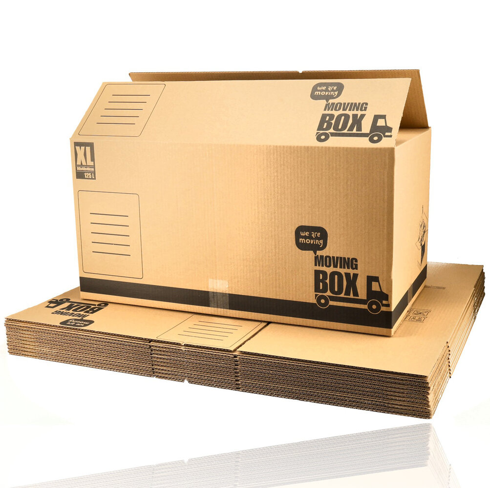 Discountershop Packaging Carton Boxes 125L - Set of 5 - Extra Large Sturdy Moving Boxes 80 x 40 x 40 cm - 70kg Load Capacity Discountershop Packaging Carton Boxes 125L - Set of 5 - Extra Large Sturdy Moving Boxes 80 x 40 x 40 cm - 70kg Load Capacity