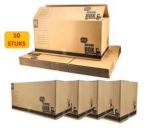 Discountershop Verhuisdozen 125L - Set van 10 - Extra Grote Verhuisdozen - 80 x 40 x 40 cm - 70kg Draagkracht - Stevige  & Professioneel Discountershop Verhuisdozen 125L - Set van 10 - Extra Grote Verhuisdozen - 80 x 40 x 40 cm - 70kg Draagkracht - Stevige  & Professioneel