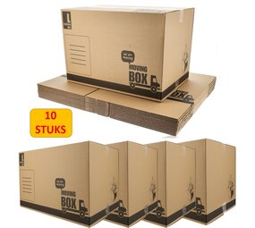 Discountershop Moving Boxes 95L - Set of 10 Home Shifting Boxes Large - Sturdy - 55 kg Capacity - 60x40x40 cm Discountershop Moving Boxes 95L - Set of 10 Home Shifting Boxes Large - Sturdy - 55 kg Capacity - 60x40x40 cm