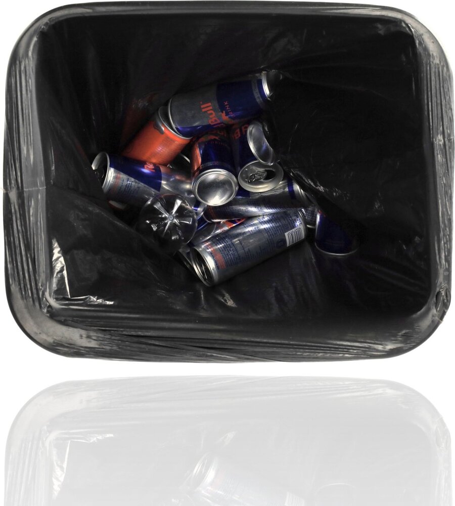 Discountershop Prullenbak set van 3 - 18L Afvalscheidingsbakken met schommeldeksel - Zwart - 42x22x16 cm - Ideaal voor Afvalbeheer